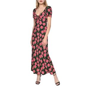 Wayf Red Roses Maxi Dress